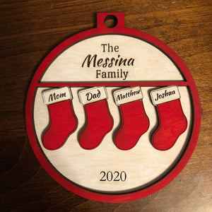 Hand-Painted Personalized 2020 Stockings Ornament