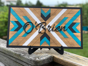 Personalized Barn Quilt Patterned Sign
