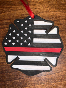 Red Line Fire Department Ornament