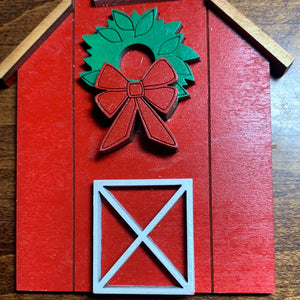 Country Red Barn Ornament